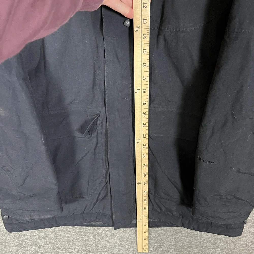 The North‎ Face Jacket Mens Large Black Hooded Insulated HyVent Ski Winter Coat